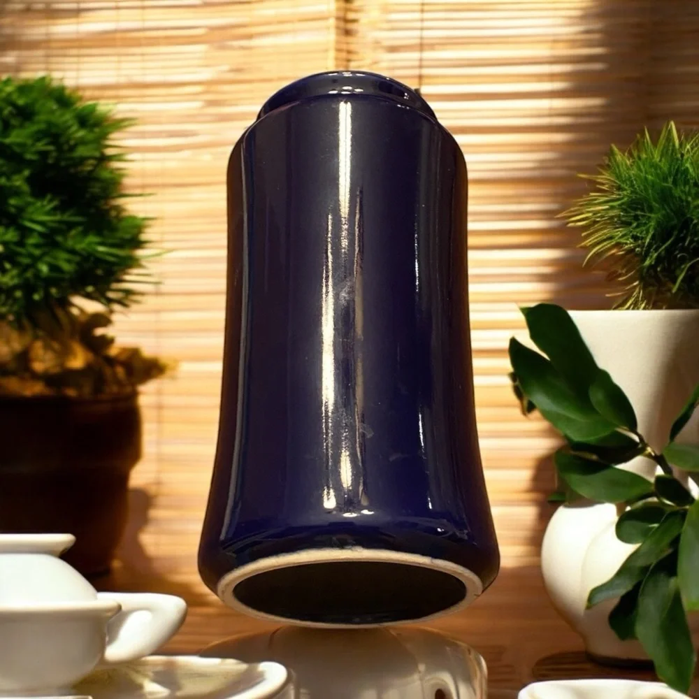 Vintage Japanese Cobalt Blue Porcelain Vase Crane & Pine Tree 6”